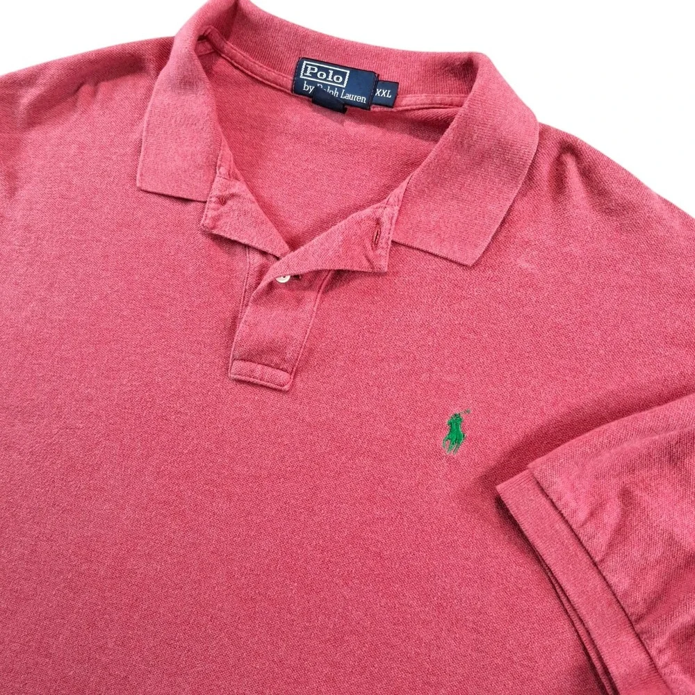Polo Ralph Lauren Mens Polo XXL Red Pink Short Sleeve Pique Pony Logo 19121